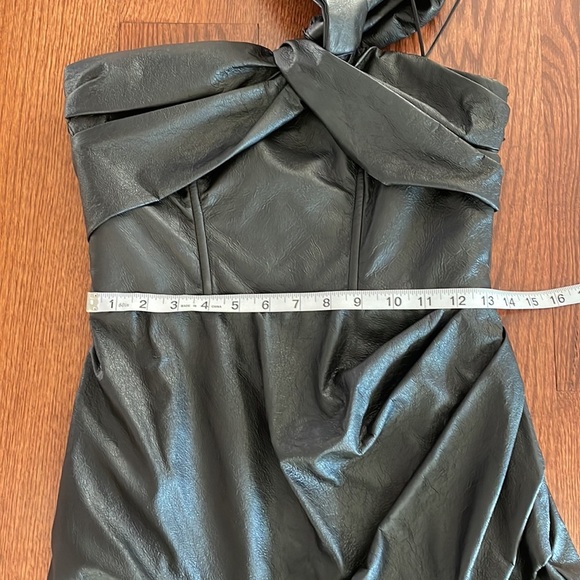 PINKO faux SOFTEST leather strapless mini dress homecoming cocktail black NWOT 6 - Picture 8 of 16